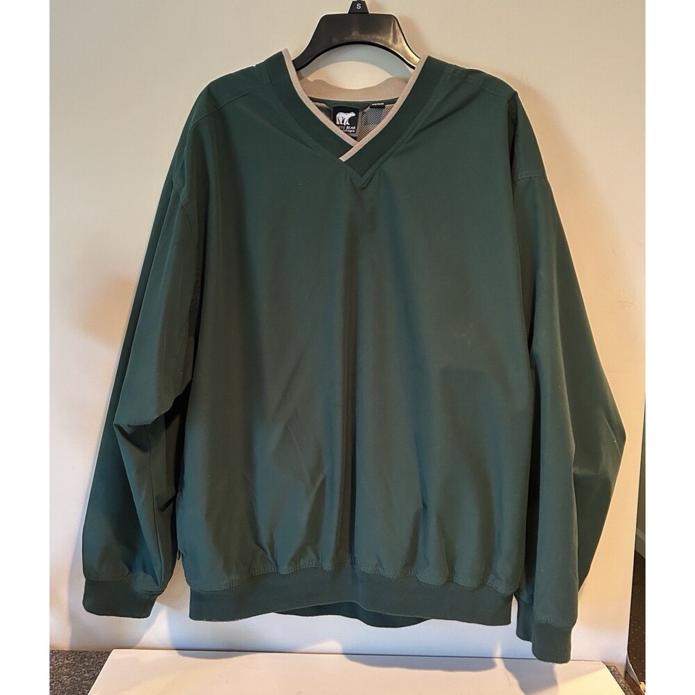 White Bear Co. Golf Pullover V-neck Windbreaker Mens Mesh Lined Large - EUC